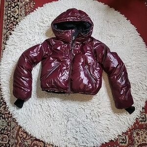 Womens Aztech Puffer Jacket Burgundy Red Winter Size 40 Gorpcore Ski MSRP $950 ✨